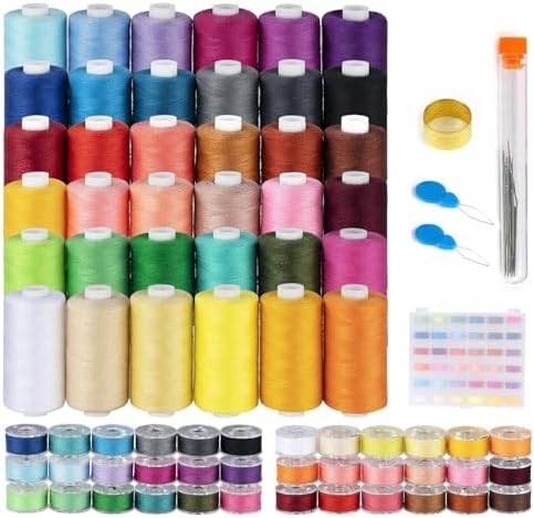 Surtido de 36 hilos de coser, hilo para máquina de coser de 700 y...