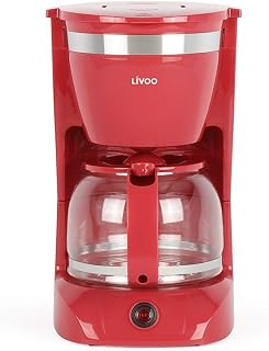 Livoo - Coffee maker filter 12 cups 800w red - dod163rc
