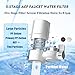 Vortopt Faucet Water Filter for Sink, Rapid Flow - 400 Gallons Faucet Mount Water Filtration System for Tap Water, NSF Certified Reduces Chlorine & Bad Taste with 1 Replacement (White-T1-1Filter)