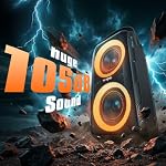 W-KING Bluetooth Speaker Loud, 180W Peak Party Portable Outdoor Haut Parleur Speaker Wireless Boom Box/4 Drivers(2 * 4.04’’ Woofer)-80W Deep Bass Tube, Huge 105dB Sound, Lights/IPX5/EQ/24H/USB/TF/AUX
