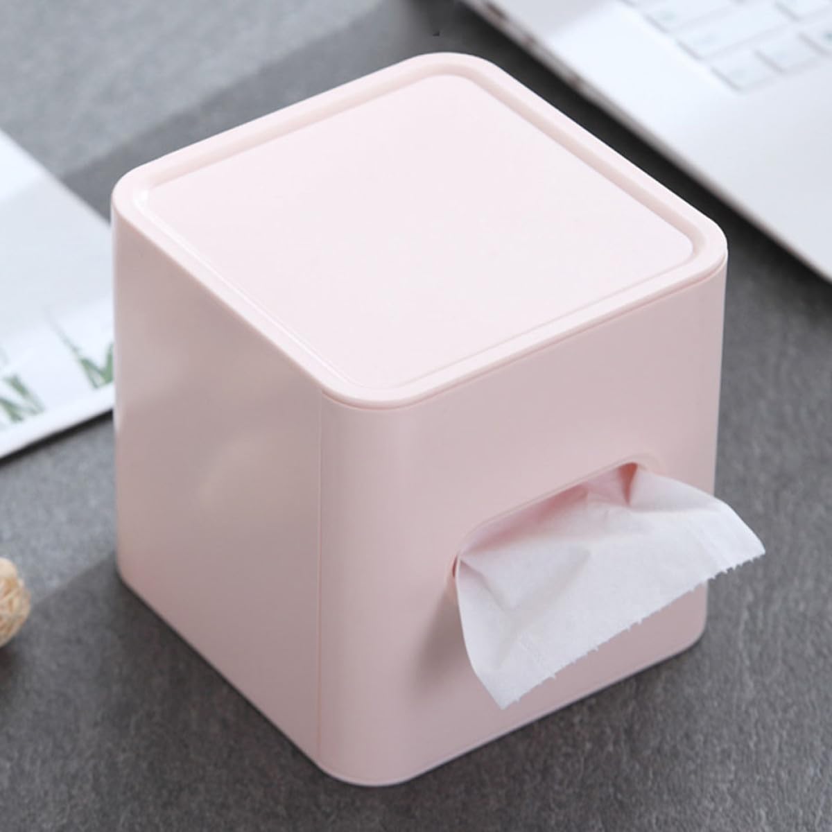 GALPADA Quadratische Kunststoff Taschentuchboxen Robust und Einfach zu Benutzen 2 Stück Pack mit Deckel Stilvolles Design für Schlafzimmer und Zuhause