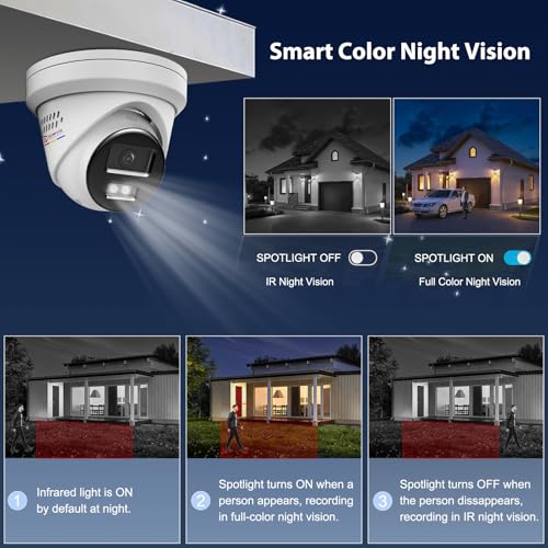 Image of Anpviz 4K 16Ch 16X8MP Wired PoE Security Camera System 12MP NVR, 4TB HDD | Strobe Sound Light Alarm, Human /Vehicle Detection, Two Way Audio, 12MP NVR Plug & Play for Business 24 /7 Recording