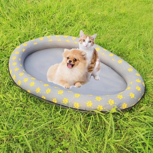 Doggy Pool Floating – schwimmende Höhle für Haustiere, Schwimmbad für Hunde, aufblasbares Floß, Sommerpool für Haustiere, aufblasbares Strandspielzeug