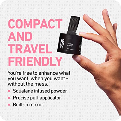 Boldify Hairline Powder Instantly Conceals Hair Loss, Root Touch Up Hair Powder, Hair Toppers For Women & Men, Hair Fibers For Thinning Hair, Root Cover Up, Stain-Proof 48 Hour Formula (Grey) #TOP5