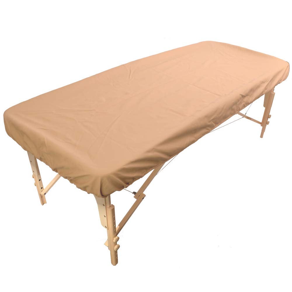 Copri lettino da massaggio impermeabile e oleorepellente in poliuretano per lettino da massaggio con elastico Rivestimento in PU per lettino terapeutico (beige)