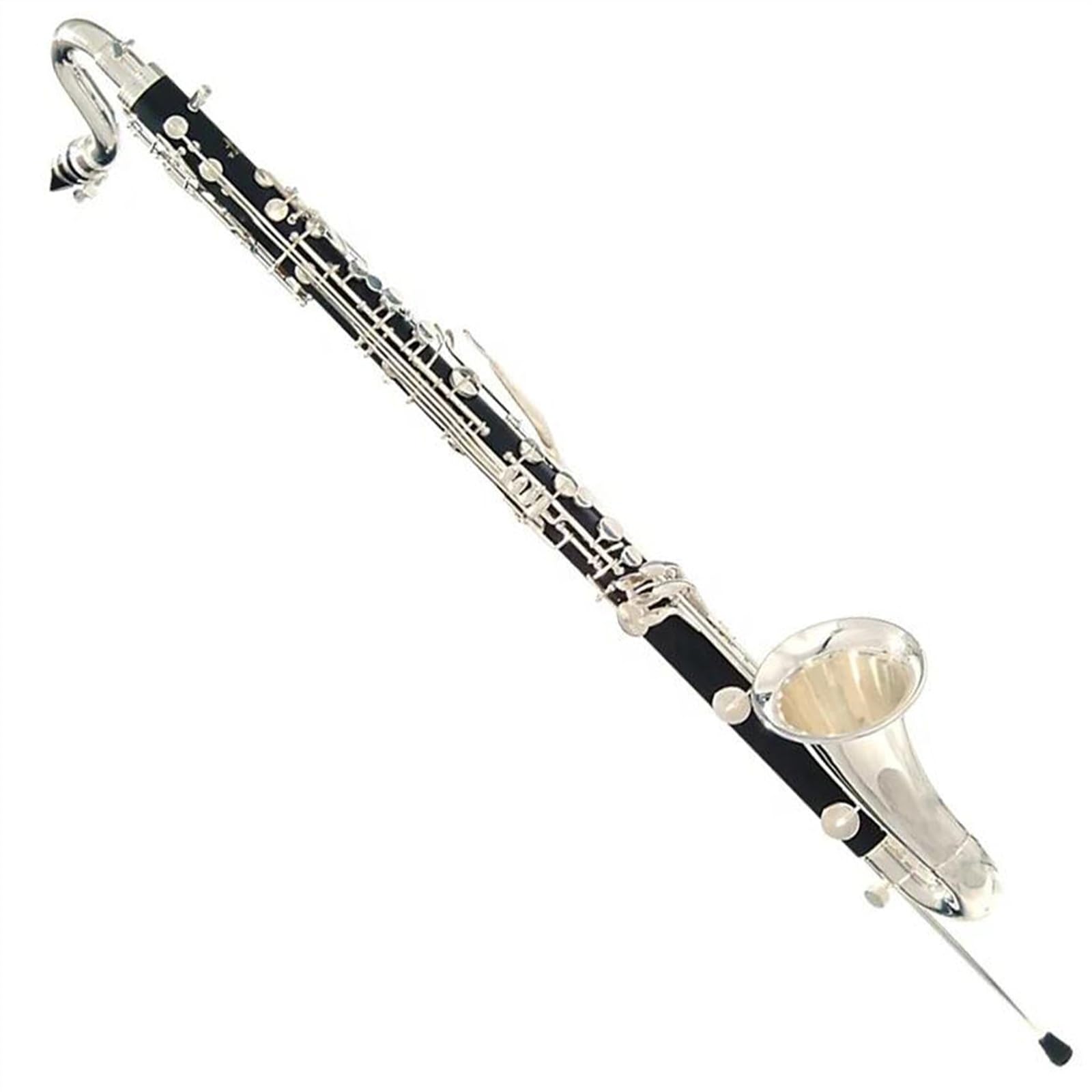 Corpo In Bachelite Chiavi Placcate Argento Clarinetto Clarinetto Basso In Mi Basso 18 Tasti Con Custodia In Pelle E Accessori Kit per Clarinetto
