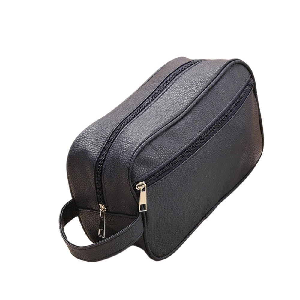 Borsa da Toilette da Uomo, Borsa cosmetica da Viaggio con Cerniera, Borse per Il Trucco in Pelle PU, Organizer per Cosmetici, Astuccio portaoggetti di Grande capacità