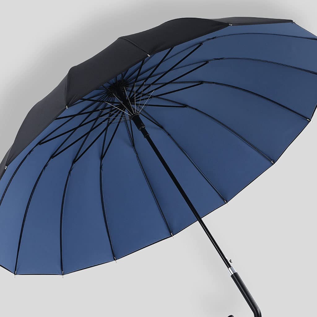 24 kostny parasol męski podwójna warstwa automatyczna duża burza deszczowa specjalna odporna na wiatr czarna bardzo duża długi uchwyt hak podwójny potrójny parasol (kolor: C)