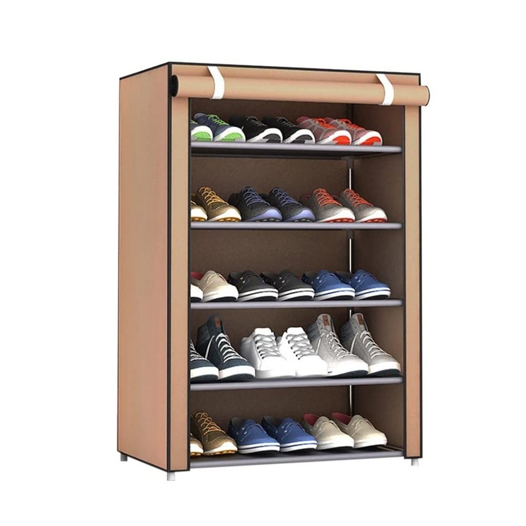 Schuhregal, großes Schuhregal aus Vlies, Schuhaufbewahrungstasche, Schuhregal für Zuhause und Schlafzimmer, große Kapazität (DREI Schichten/Vier Schichten/fünf Schichten), Schuhregal für den