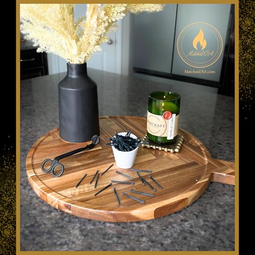 Image of 500 Count | 2 inch All Black ON Black Stick Matches | Strikers Included | Color Tip Wooden Match | Refill for Matchstick Jars, Candle Display, Holders & Bottles | 2 in inches Long