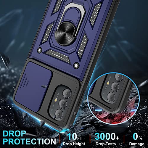 Gritup for Moto G Power 2022 Case/Moto G Play 2023 Case with HD Screen Protector, Heavy Duty Shockproof Phone Cover with Magnetic Kickstand Ring, Blue - image 4