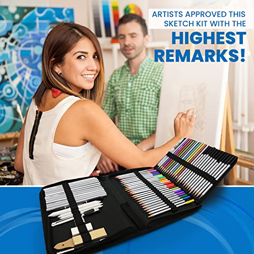 image for Bellofy 72 Pack Drawing Kit with 100 Sheets Drawing Pad | Art Supplies