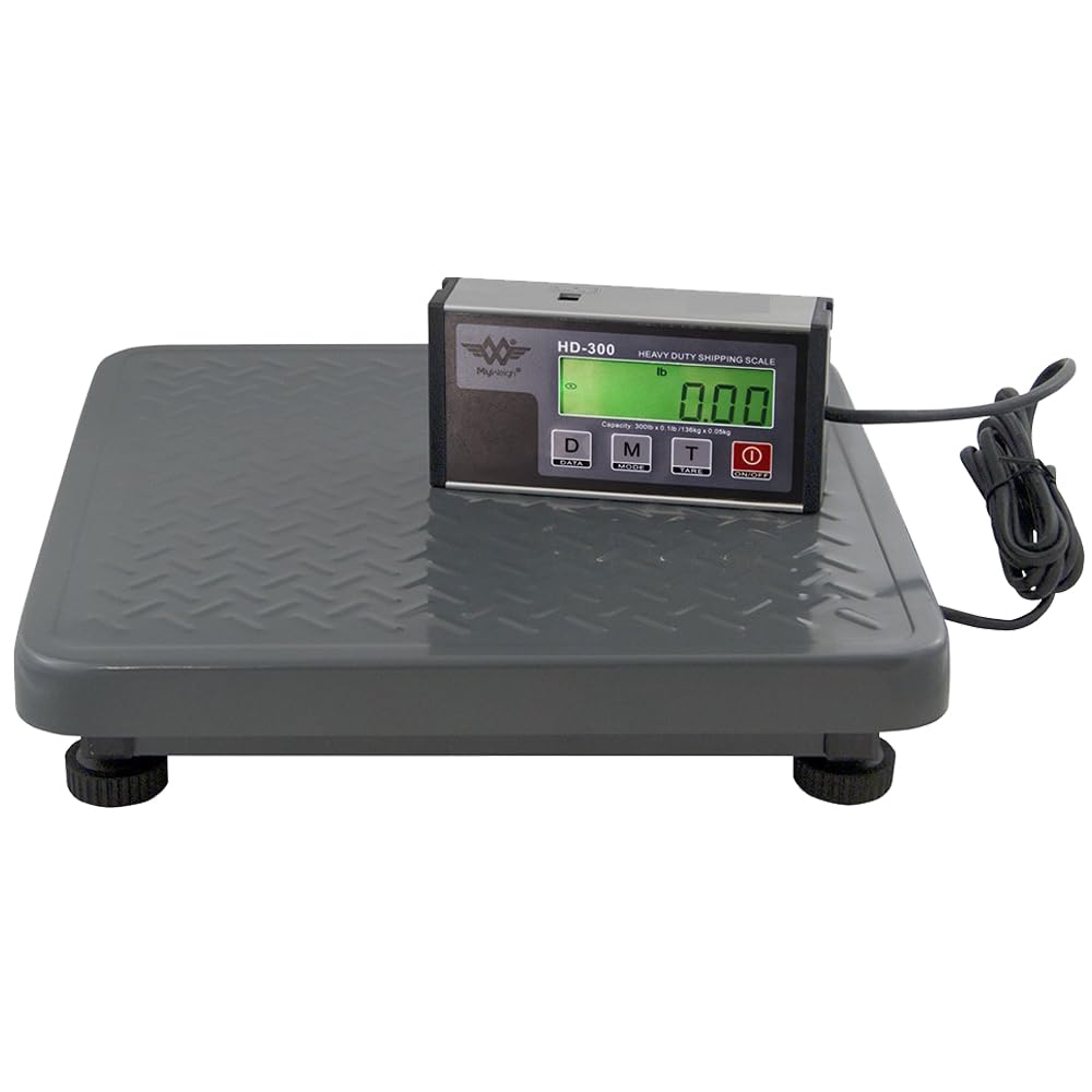 My Weigh HD300 Heavy Duty Parcel Platform Scales 300lb/ 136kg x 50g 355mm x 355mm with RS232 port and lead