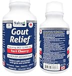 Naka Platinum Gout Relief, Featuring QCE 12,500 mg Tart Cherry, Superior Absorption, Relieve Pain Associated with Gout and Arthritis, Liquid, 250ml, 40 Servings, Made in Canada