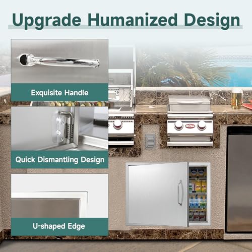 Outdoor-Kitchen-Doors-27W-x-20H-Inch-Stainless-Steel-Doors-Horizontal-Access-Door-with-Handles-Single-Access-Cabinet-Door-Flush-Mount-for-Grilling-Station Outdoor Kitchen Doors 27W x 20H Inch Stainless Steel Doors Horizontal Access Door with Handles Single Access Cabinet Door Flush Mount for Grilling Station