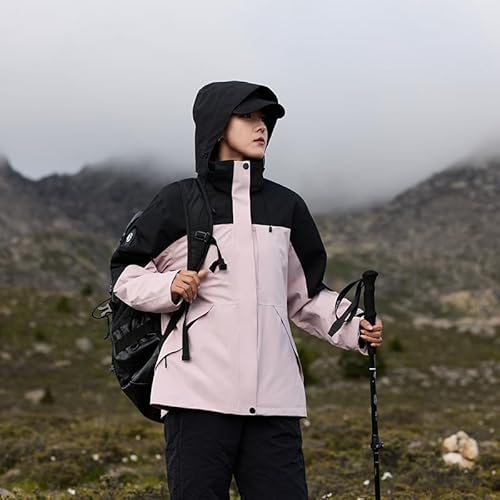Bychen Jaqueta safári feminina, leve, impermeável, à prova de vento, esqui de inverno, jaqueta quent