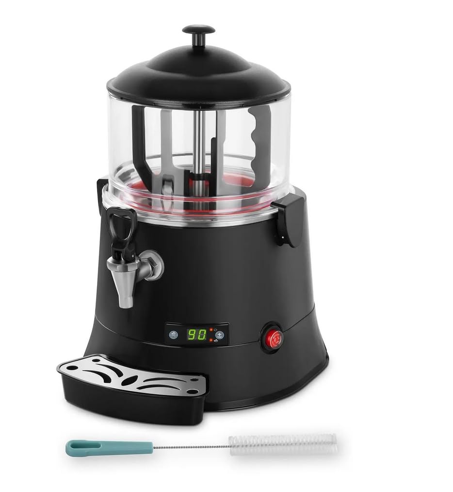 Chocolatera Eléctrica hosteleria 5 L / 10 L, Dispensador de Chocolate Caliente HORECA con Pantalla LED, Policarbonato BPA Free, Uso Intensivo (5 Litros)