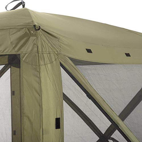 Clam Quick-Set Traveler 6 X 6 Foot Portable Pop Up Outdoor Camping Gazebo Screen Tent 4 Sided Canopy Shelter With Ground Stakes And Carry Bag, Green #TOP3