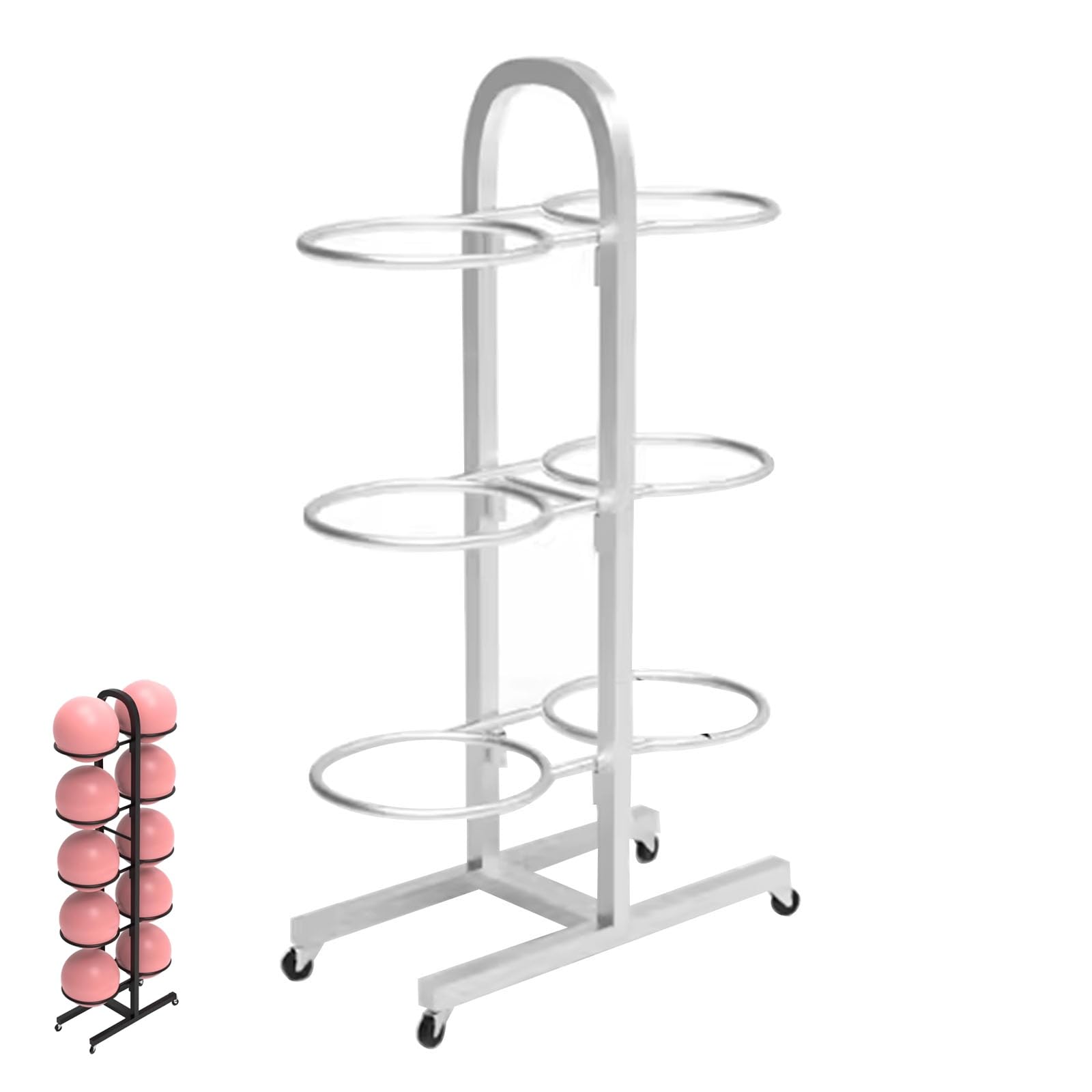 Soporte para pelotas de yoga organizador de balones de ejercicio portátil para centro de pilates
