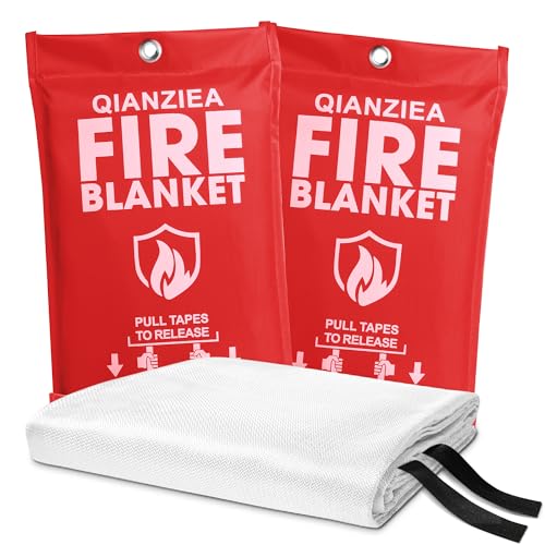 QIANZIEA Manta ignífuga, paquete de 2, 40 x 40 pulgadas, mantas de emergencia para el hogar y Kichen