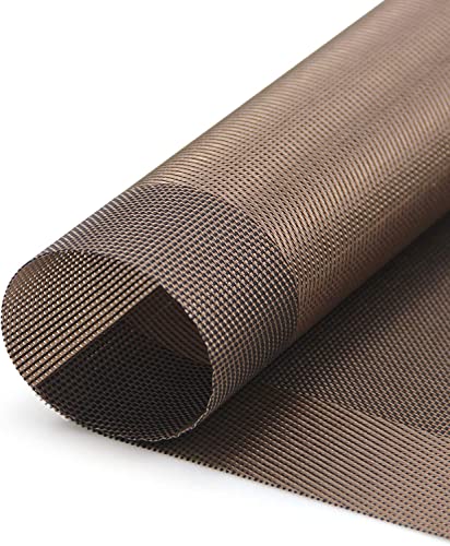 Image of Anugrah Dining Mats Table Mats PVC Placemats Heat-Resistant Placemat for Dining Tea Table Woven Vinyl Stain Resistant Table Mats Easy to Clean - 45x30 cm (Brown, 4)