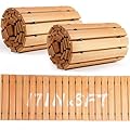 Tatuo 2 Pack Wooden Garden Pathway Roll Out Walkway Outdoor Path Wood Flooring Boardwalk Pavers for Garden Backyard Patio Beach Outdoor Wedding Party (17 Inch X 8 ft,Straight)