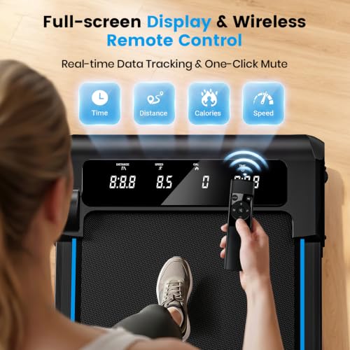 Walking Pad with Incline, 6.2 MPH Walking Pad Treadmill with Double Frame, Easy Read Full Screen LED Display, Low Noise 2.75HP Brushless Drive, Walking Pad Under Desk 350 LBS Weight Capacity