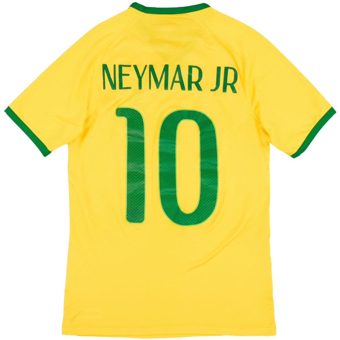 Brazil Ney #10 Retro 14/15 Soccer Jersey for Men Fan Version (US, Alpha, Small, Regular, Regular, Retro)