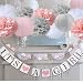 luckylibra Baby Girl Baby Shower Decorations, It is a Girl Banners and Paper Lantern Paper Flower Pom Poms （Pink White Grey）