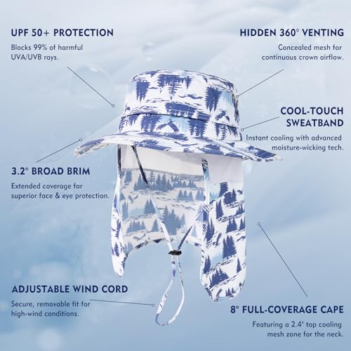 Image of Comhats Oversized XL XXL Waterproof UPF50+ Neck Flap Protection Cover Wide Brim Golf Packable Sun Hats for Men