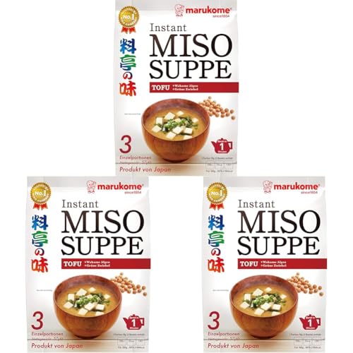 Marukome Sopa instantánea de miso y tofu 60 g (Paquete de 3)