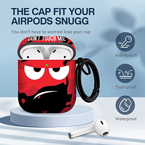 Image of for Airpods Case, Don't Touch Me for Airpods Cover with Keychain Soft Cute Shockproof Cover for Women Men Compatible with for Airpods 2 /1 Charging Case,red