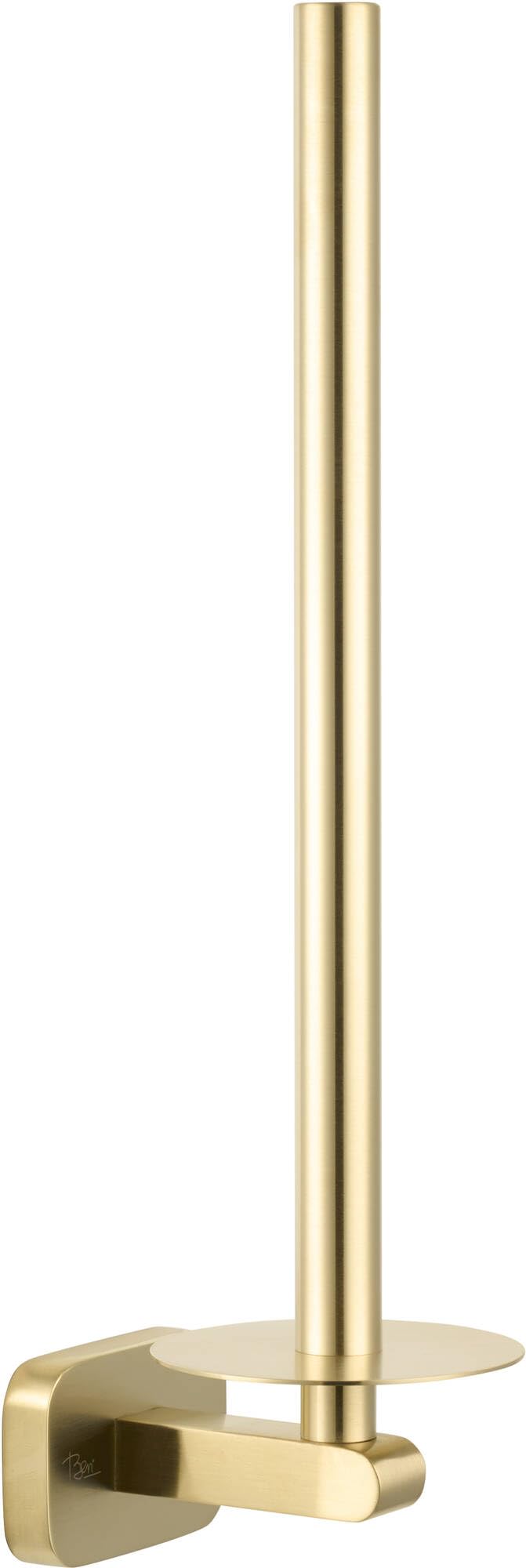 Ben Mykanto Ersatzrollenhalter - 6,9x9x28,8 cm - Gebürstetes Gold - Stilvoller und praktischer Toilettenpapierhalter für Ihr Badezimmer