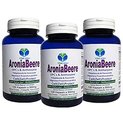 ARONIA Beeren OPC Cell(Zell) Protect – 360 (3×120) Pulver Kapseln – Antioxidantien + Immunsystem + Abwehrkräfte – Polyphenole Anthocyane Flavonoide – NATUR PUR ohne ZUSATZSTOFFE. 26845-3