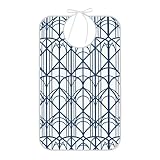 Caihoyu Bavaglino riutilizzabile impermeabile con tasca pieghevole per cibo per anziani, idea regalo Art Déco, blu
