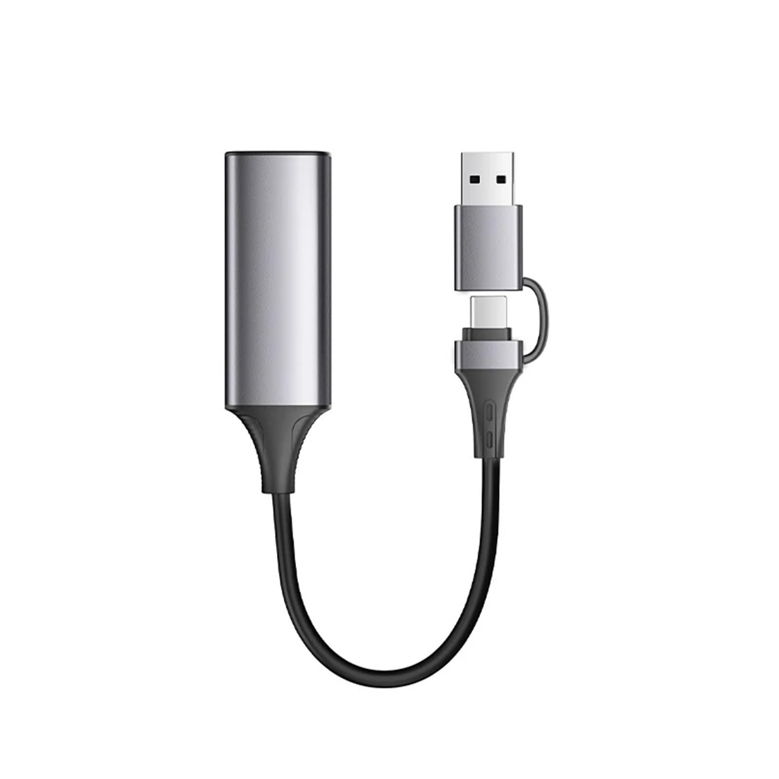 Tarjeta de Captura Video USB/Tipo C 2 en 1, 4K, USB-C a HDTV, 1080P, for PC, grabación Juegos, cámara, transmisión fácil de operar(B)