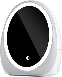 Rawisu Make Up Organizer Scatola portaoggetti cosmetica con Luce e Specchio Scatola cosmetica Antipolvere con cassetto e Copertura Girevole a 360 ° per comò Bagno Camera da Letto