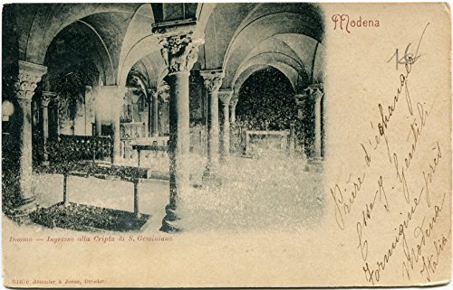 1908 Modena Interno Duomo Ingresso Cripta San Geminiano Digne FP B/N VG Cartolina Postale