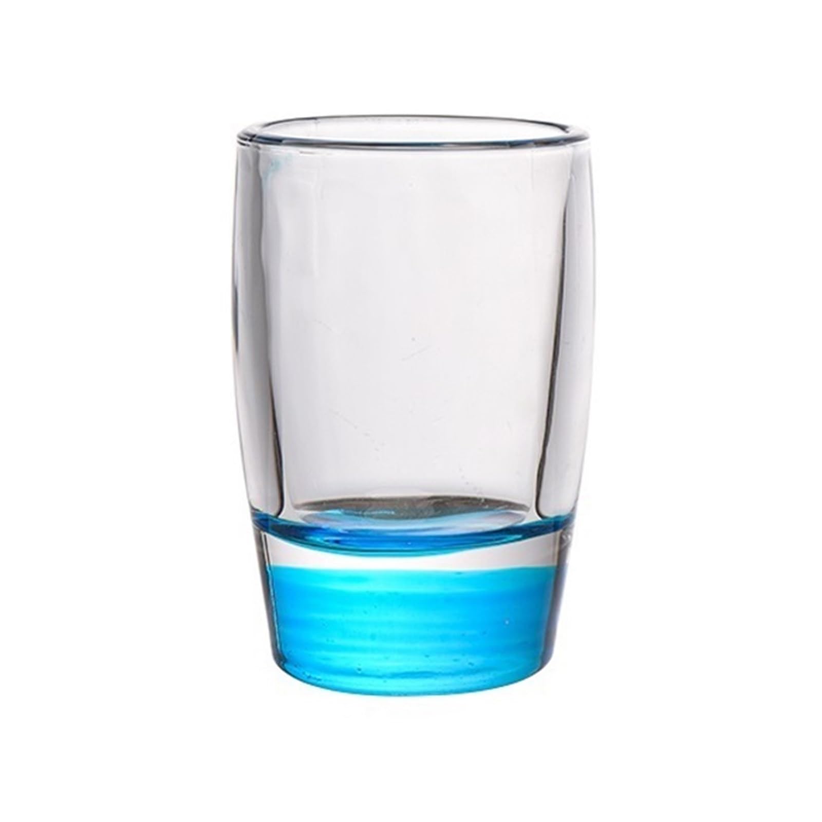 Vasos de bebidas de 1,5 oz tipo vaso de chupito con base color azul para tequila y vodka