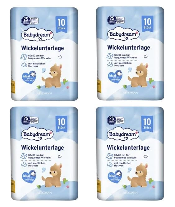 Babydream Wickelunterlagen Sparset 4x10 Stück
