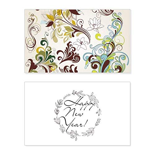 Tarjeta conmemorativa de año nuevo con flores para transmitir afecto y buenos deseos