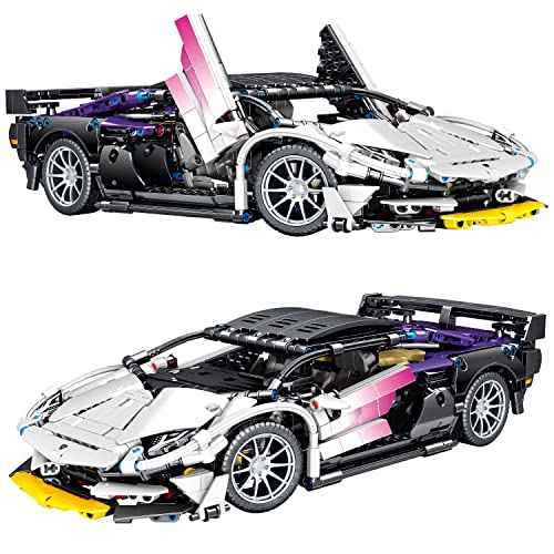 NEWRICE Supersportwagen Bausteine Sets,Maßstab 1:14 Automodell Bauspielzeug,Rennwagen zum Sammeln für Erwachsene,für…