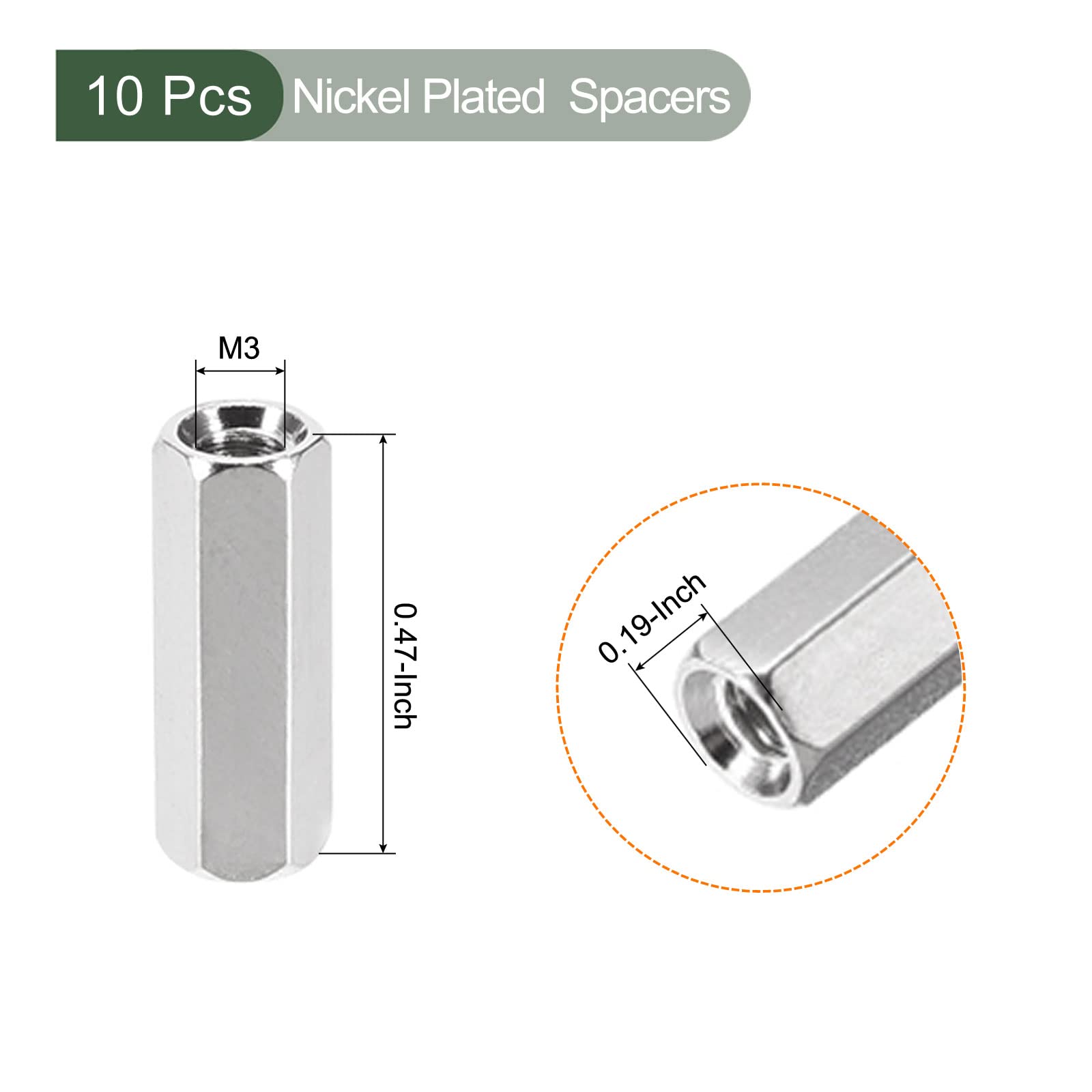 YOKIVE 10 Pcs M3 Spacers, Brass Hex PCB Standoffs Nuts, Keep Height Consistent, Great for Motherboard Circuit Board - Image 2