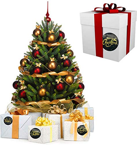 Adesivo rotondo con scritta Merry Christmas