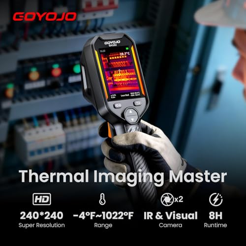 Image of GH192 Thermal Imaging Camera, 240x240 Super IR Resolution, Dual-Sensor with 2MP Visual Camera, 25Hz Handheld Thermal Imager with Alarm for Mechanical Maintenance Home HVAC Electrical Inspection