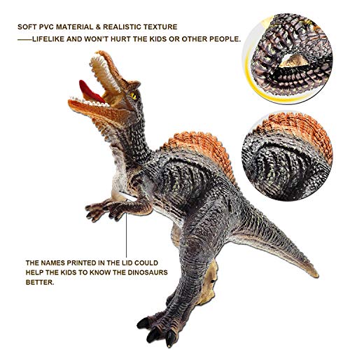 Keliwow Dinosaur Toys For Boys - 6 Pcs 13” Big Soft Pvc Dinosaur Figures - T Rex Triceratops Spinosaurus Stegosaurus Brachiosaurus Pterosaur - For Toddlers Kids Aged 3 + #TOP1