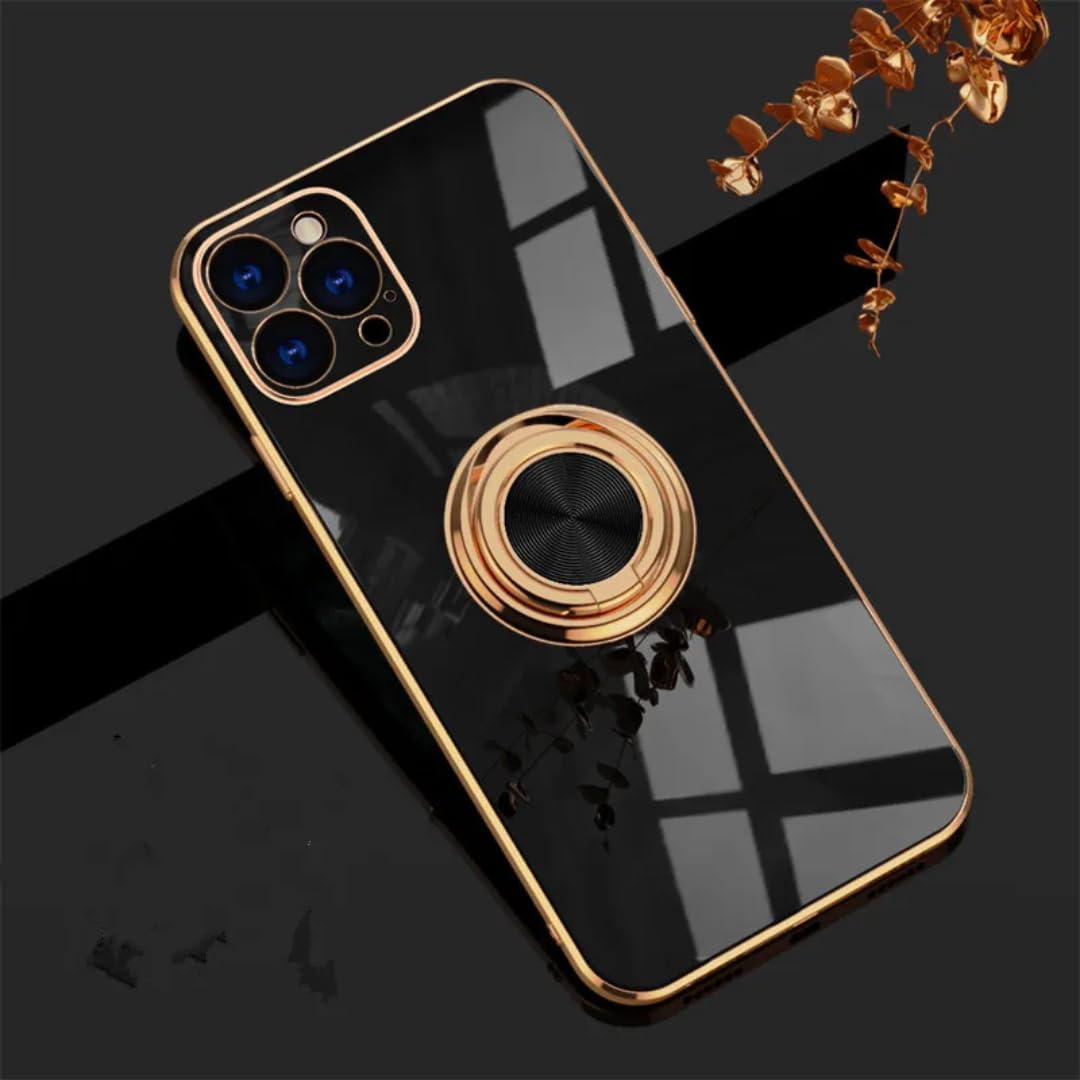 Protège-téléphone iPhone 15 Pro noir support anneau pour appels vidéo - 8