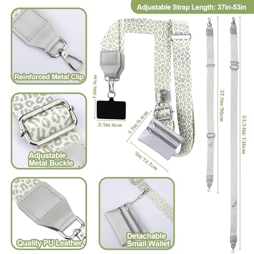 Image of XANGNIER Clip and Go Strap for Phone with Wallet Crossbody, Phone Strap with Zippered Wallet, Adjustable Anti Theft Cellphone Lanyard for Women, Cellphone Chain Accessories,Multicolor 17