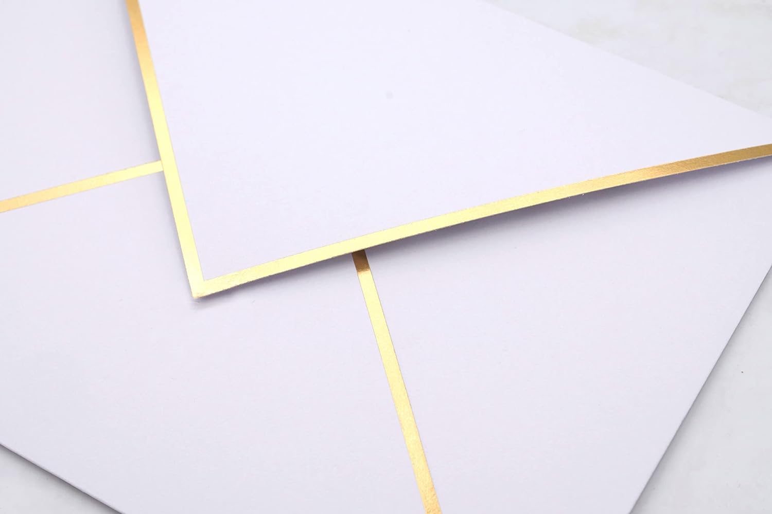 A2 Envelopes 50-Pack - Gold Foil Border V-Flap Invitation Envelopes For Greeting Cards
