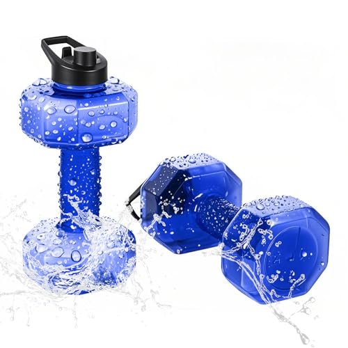 SIXRARI 2 PCS Water Weights for Pool Exercise – Upgraded Non-Slip PE Water Dumbbells, Adjustable Aqua Fitness Aerobics Equipment for Arm Toning, Aqua Therapy & Home Workouts (Blue)
